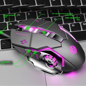 Ratón para Juegos <span class=keywords><strong>Viper</strong></span> Q5 Metal de 4 Botones con Sensor Óptico Programable, Cableado, para PUBG, E-sports, Cibercafé, USB, Macro Definición - Product Image 1