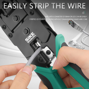 Herramienta de crimpado de red 3 en 1, pelacables, cortador, herramienta profesional <span class=keywords><strong>para</strong></span> electricistas - Product Image 2