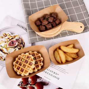 Assiettes en papier jetables, plateau alimentaire, <span class=keywords><strong>vaisselle</strong></span> jetable en papier kraft moderne <span class=keywords><strong>pour</strong></span> mariages, fêtes, restaurants - Product Image 5