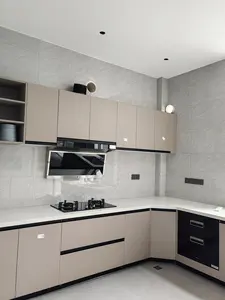 Meuble de cuisine modulaire, plan de travail en acier inoxydable, plan de travail en granit, meuble de cuisine moderne, évier de cuisine - Product Image 2