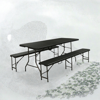 Table pliante en plastique portable rectangulaire de 6 pieds pour hôtel, jardin, cour, hôpital, banquet, mariage, vente en gros à prix abordable