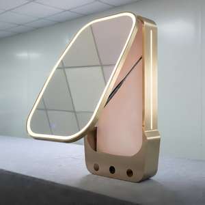 <span class=keywords><strong>Espejo</strong></span> de Baño LED Inteligente Kingstin con Almacenamiento, Antivaho, Regulable, Reloj y Marco de Aluminio Dorado - Product Image 3