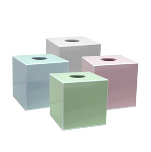 Caja de pañuelos decorativa de laca, estilo moderno minimalista con acabado brillante, elegante dispensador de pañuelos para el hogar, la oficina, el baño y el hotel. - Product Image 1