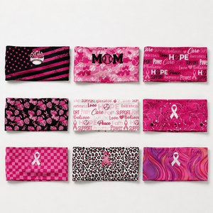 Diadema Deportiva Reversible Personalizada con Cinta Rosa para Concientización sobre el Cáncer <span class=keywords><strong>de</strong></span> Mama, Elástica y con Logotipo Impreso en Toda la Superficie - Product Image 2