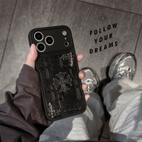 Coque pour iPhone 17 Air, Chrome, DIY, 3D, Design tendance en forme de croix, iPhone 16 15 14 Pro Max, Cœur, 13 Plus, Accessoires pour téléphone portable