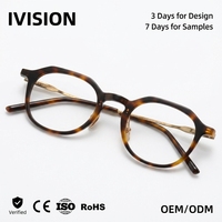 Baishifen - Monturas de Gafas de Acetato Hechas a Mano de Estilo Japonés, Monturas Completas de Alta Calidad, Gafas Retro para Hombre, Miopía, Ultraligeras, Puro Acetato