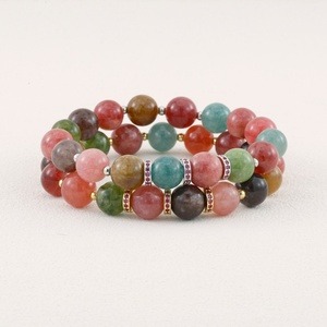 Bracelet perlé pour <span class=keywords><strong>homme</strong></span> en pierres naturelles et pierres précieuses assorties, personnalisable, vente en gros - Product Image 2