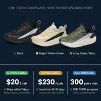 Zapatos de Caminar con Cordones para Hombre, Puntera Ancha, Transpirables, con Alivio para Juanetes, Ligeros, Antideslizantes, Casuales, OEM Personalizados, Invierno/Primavera