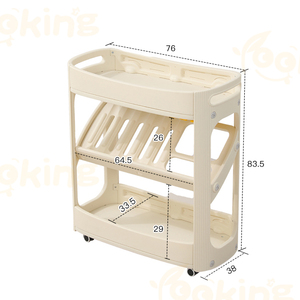 Chariot de rangement à vin mobile, armoire à bar à roulettes multi-niveaux avec porte-bouteilles et porte-verres pour la maison, la cuisine, la salle à manger - Product Image 6