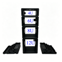 Boîtier de transport OEM en plastique rigide PP 4U empilable pour amplificateur avec verrous PP, 4 pieds et rainures