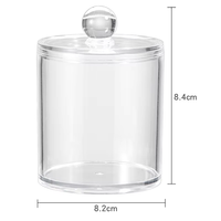 Boîte de rangement en plastique pour cotons-tiges, ronde, transparente, pour cotons-tiges, démaquillant, boîte à maquillage, pot de rangement pour maquillage avec couvercle
