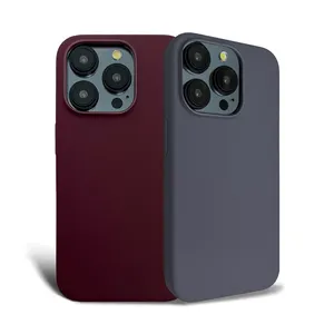 Оригинальный Универсальный пользовательский Цветной силиконовый бампер чехол для телефона iPhone 14 15 Pro Max Магнитный жидкий силиконовый чехол для мобильного телефона