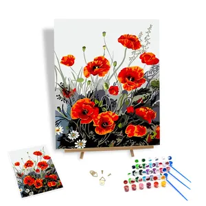 40x50 Pintura por Números Flores Papotilas para Venda Home Decor Pintura a Óleo por Números para Presentes Perfeitos