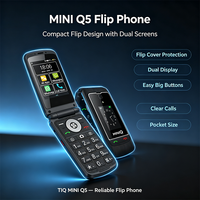 هاتف TIQ MINI Q5 4G بنظام أندرويد 11 قابل للطي، ذاكرة 3 جيجابايت + 32 جيجابايت، شريحة واحدة، يدعم GMS، شاشة لمس ولوحة مفاتيح، هاتف محمول بميزات خاصة لكبار السن