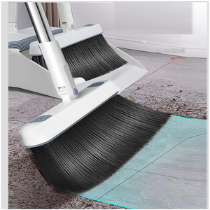 Ensemble <span class=keywords><strong>balai</strong></span> et pelle portables modernes <span class=keywords><strong>à</strong></span> poils doux avec manche extensible pour un nettoyage facile - Product Image 1