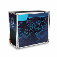 Vente en gros de boîtes en acrylique pour cartes Pokémon TCG Scarlet Violet Destined Rivals Elite Trainer ETB, boîte de présentation en acrylique