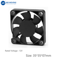 Ventilateur de refroidissement industriel compact AM3507H12S, rapide, 5V 12V, 35*35*7mm, ventilateur axial sans balais pour boîtier d'ordinateur avec roulement à billes