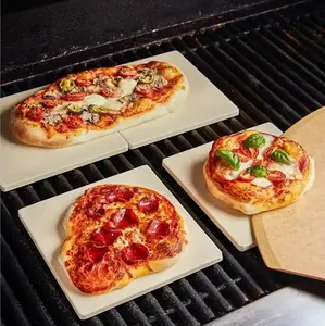 Grosir Batu Pizza Cordierite dan Set Kulit Pizza dengan Batu Pemanggang Pizza Dalam Oven