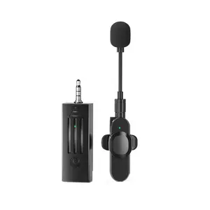 K35D Lavalier Microfone 3.5mm Live Wireless 2 mic com um transmissor sem atraso baixo Redução de Ruído lapela microfone
