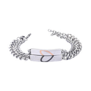 Version coréenne amour <span class=keywords><strong>Bracelet</strong></span> Puzzle Titane Acier <span class=keywords><strong>Couple</strong></span> <span class=keywords><strong>Bracelet</strong></span> Accessoires Saint Valentin Cadeau - Product Image 5
