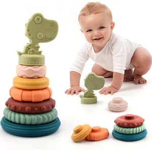 Frühe pädagogische kreative Baby-Stapels pielzeug Bausteine Stapeln von Spielzeug Lernspiel zeug Edulike 7 Pcs Stacking