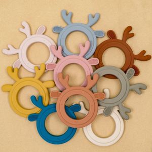 Nouveau jouet à mâcher pour bébés en silicone souple unisexe, motif cerf de dessin animé, sans BPA, de qualité alimentaire, forme personnalisée, emballage écologique - Product Image 2