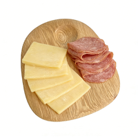 Planche à découper et à servir en bois de chêne 100% naturel, forme de galet à bords arrondis, avec porte-œufs pour charcuterie, fromage, fruits