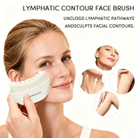 Ensemble de brosses de massage lymphatique pour le visage avec logo personnalisé, poils synthétiques, manche en plastique, Gua Sha liftant pour la peau, coffret cadeau, pochette à cordon, pour la maison