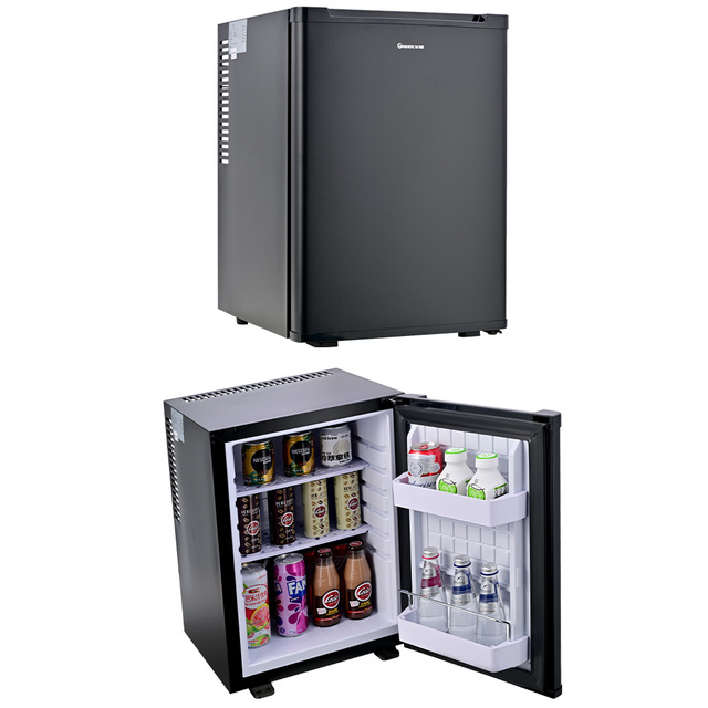 Electric Mini Portable 40L Stainless Steel Auto-Defrost with Lock and Key Hotel Refrigerator