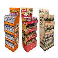 Support d'affichage en carton pour en-cas publicitaire écologique personnalisé, présentoir de sol en carton ondulé pour pain, étagère d'affichage pour chips de pommes de terre, biscuits, vente au détail