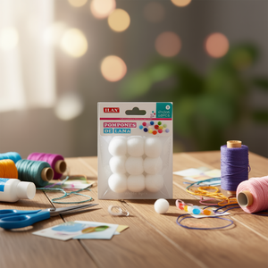 Ilan <b>Wool</b> Pom Poms 3cm White 6pcs <b>Craft</b> Supply - Product Image 3