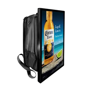 32 Inch Portable Human Walking LCD Backpack Billboard Indoor Outdoor Video Player Backpack Advertising Tv