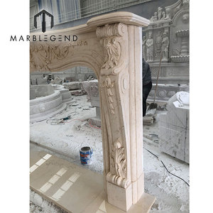 Matériel de service d'intérieur sculpté à la main, grande <span class=keywords><strong>cheminée</strong></span> en marbre beige, surround, 30 pièces - Product Image 5