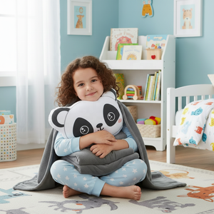 Adorabile Cuscino Coperta 2-in-1 a Forma <span class=keywords><strong>di</strong></span> Animale Cartoonesco, Morbido Peluche Multifunzionale per Divano, <span class=keywords><strong>Letto</strong></span>, Auto, Ufficio - Product Image 2