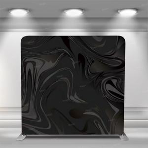 7.6ft 8ft 10ft tùy chỉnh màu Đen bằng đá cẩm thạch căng thẳng vải hiển thị sự kiện Backdrop triển lãm thương mại triển lãm biểu ngữ nhôm đứng - Product Image 1