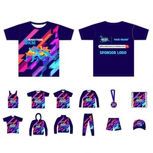 เสื้อวิ่งออกกำลังกายแห้งเร็วสำหรับผู้ชาย รุ่น Fast Dry Sport 5k Run Marathon Race Event Gym Running Wear พิมพ์ลายแบบ Heat-Transfer น้ำหนักเบา ผ้าถัก มีกระเป๋า - Product Image 2