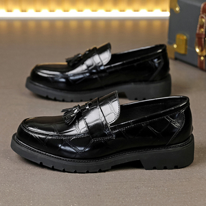 Nuevos Zapatos de Vestir Estilo Británico con <span class=keywords><strong>Borlas</strong></span>, Zapatos de Negocios para <span class=keywords><strong>Hombre</strong></span>, Zapatos Planos de Cuero PU para Oficina - Product Image 4