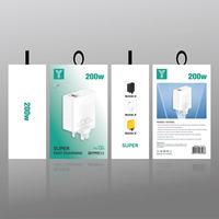 Chargeur rapide pour téléphone portable 200W avec prise US EU UK, QC3.0, USB, adaptateur secteur USB à charge rapide 200W