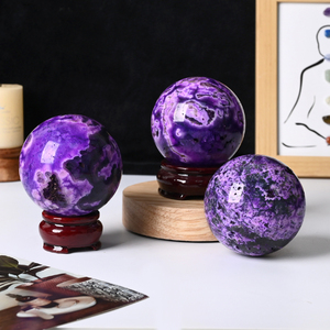 Wholesale Healing <b>Crystal</b> Spheres Dyed Purple Natural Moss Agate <b>Crystal</b> <b>Ball</b> Sphere for Decoration - Product Image 1