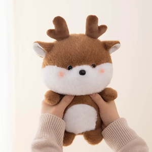 Peluche a forma di <span class=keywords><strong>cervo</strong></span>, simpatico pupazzo di renna, direttamente dalla fabbrica, MOQ basso, OEM/ODM per regali per bambini - Product Image 3