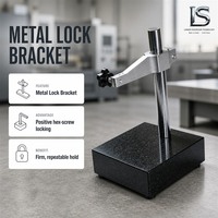 Support de comparaison en granit à bras incliné à bouton unique pour base d'indicateur de métrologie