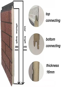 Panneaux isolants pour murs extérieurs, panneaux sandwich en <span class=keywords><strong>polyuréthane</strong></span> avec <span class=keywords><strong>plaque</strong></span> métallique en acier et en aluminium - Product Image 3