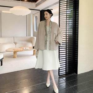Manteau de maternité en fausse fourrure style chinois pour <span class=keywords><strong>femme</strong></span>, boutonnage simple, imitation vison, fourrure entière, boutons grenouille en velours, fourrure de Haining - Product Image 3
