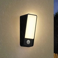 Lampu Dinding LED Putih dan Hitam Sensor Gerak Lampu Taman Luar Ruangan Tahan Air Penerangan Dinding Eksterior