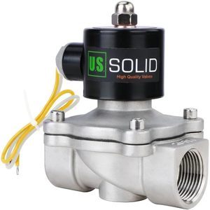 États-Unis Vanne solénoïde électrique en acier inoxydable massif de 1 pouce, 110 V CA, normalement fermée pour l'eau et l'air - Product Image 1