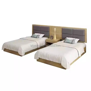 Hotel Bedroom Furniture Sets Modern <b>Single</b> Twin <b>Bed</b> with Upholstered Headboard Nightstands Wardrobe TV Cabinet for 3 Star Hotels - Product Image 2