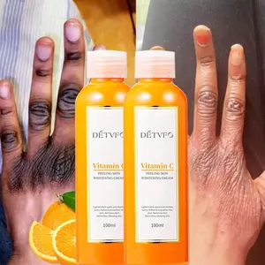 Échantillon gratuit de lotion de soins de la peau biologique pour le visage et le corps, lotion de peeling à l'orange pour la peau noire