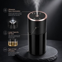 Diffuseur d'arômes intelligent pour voiture, cadre or rose, ultrasonique, nano-brume, grande capacité, réservoir d'huile, 3 modes de parfum pour voiture et maison