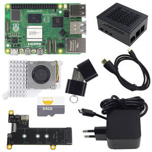 <span class=keywords><strong>Raspberry</strong></span> <span class=keywords><strong>Pi</strong></span> 5 8GB PCIe M.2 NVMe Set Kim Loại Nhà ở hoạt động mát M.2 SSD Board officia27w cung cấp điện 64 phiên bản - Product Image 1