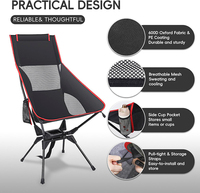 Chaise de jardin pliable moderne en aluminium à dossier haut, légère et ultralégère, pour le camping, le croquis, la pêche